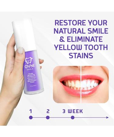 OVNI SMILE Purple Whitening Toothpaste for Sensitive Teeth Color Corrector for Yellow Stains Fluoride-Free Enamel Safe Vegan & Gentle 30ml Toothpaste for Teeth Whitening - Buy Online on GoSupps.com