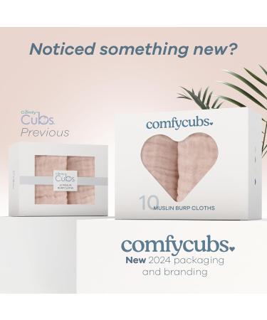 Comfy Cubs Muslin Spit Towels 6-Pack | Large 100% Cotton Hand Washcloths - Extra Absorbent & Soft | Blush Color - Buy Online on GoSupps.com