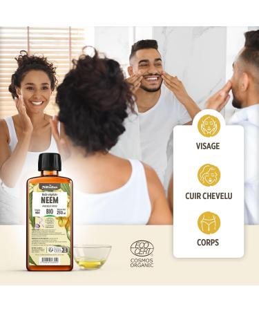  Plan te au Naturel Organic Neem Oil 250ml - Cosmos Organic - Natureen | Plan te au Naturel - 100% Pure and Natural - Face Body Scalp - Buy Online on GoSupps.com