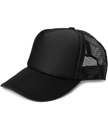 Stylbreaker Unisex 5-Panel Mesh cap trucker baseball cap baseball cap click and Snap closure adjustable 04023007 unit size black