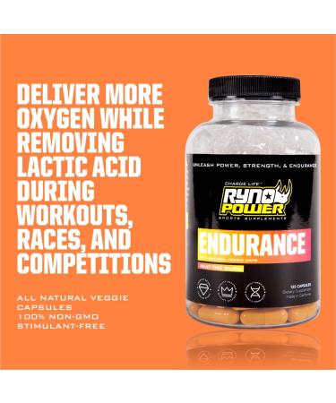 Ryno Power Endurance Capsules - Workout Harder and Longer - Reduce Lactic Acid Build-Up and Deliver More Oxygen to Your Muscles | 125 Capsules (25 Servings) - Buy Online on GoSupps.com