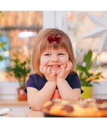 Luckious 18-Piece Children Hair Bow Clips Set - Adorable Hair Pins for Little Girls - Assorted Colors Red - Buy Online on GoSupps.com