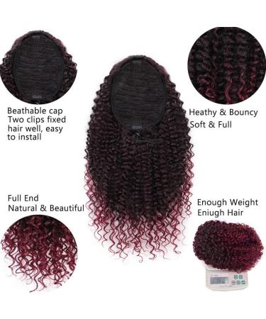 ColorfulPanda 16 Afro Curly Red Ombre Ponytail Hairpiece for Women - Lightweight, Two Clips, Adjustable Drawstring - Perfect for Stylish Looks! - Buy Online on GoSupps.com