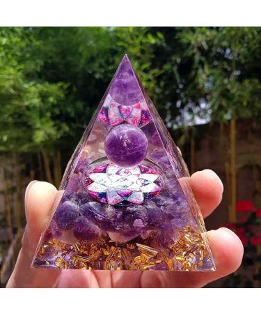 Moonstone Crystal Orgone Pyramid - Energy Tower Chakra Reiki Healing 6cm Violet - Buy Online on GoSupps.com
