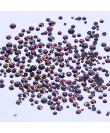 Mixed 1000pcs 2-6mm Gold Rose AB Resin Nail Rhinestones 3D Non Hotfix Glitter Round Flatback Nail Stones Strass Gems Diamonds DIY Nail Art Decoration (15 Gold Rose AB) - Buy Online on GoSupps.com
