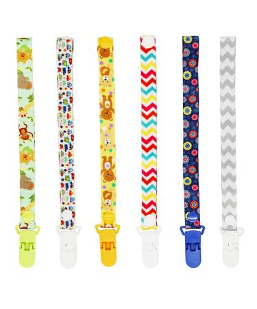Felfang pacifier band baby 6 -way pacifier chain fabric pacifier chains with clips pacifier band young girls adjustable nuckel band Suckel band for cord bib triangular triangle pacifier