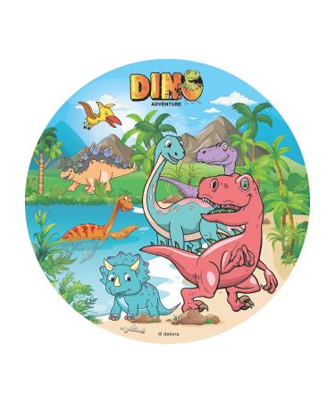 Dekora Dinosaurs Wafer Disc for Cake Edible Cake Topper for Children's Birthday Cake Round 20 CM