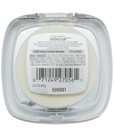 L'Oreal Paris True Match Mineral Pressed Powder Soft Ivory - 0.31 oz (402) | Lightweight Formula for Flawless Finish - Buy Online on GoSupps.com