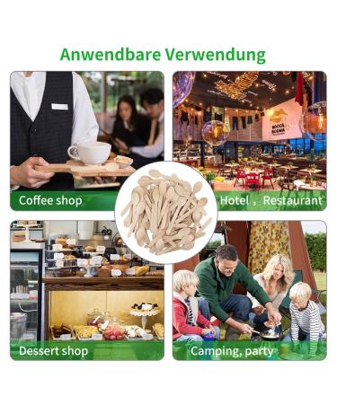 100 Pcs Wooden Spoons Disposable Tableware Biodegradable Wooden Spoon Ideal for Ice Cream Tea Spoon Coffee Dessert Tableware - Buy Online on GoSupps.com