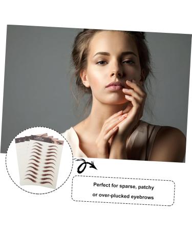 Didiseaon 4 sheets Hair-like False Brow Imitation Waterproof Fake Sticker Temporary Tattoos Eyebrows D 21x14.8cm Brown - Buy Online on GoSupps.com