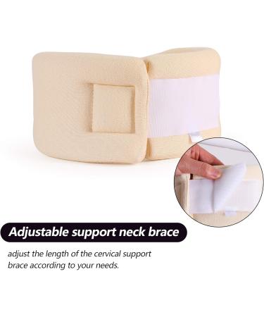 Adjustable Soft Foam Neck Brace for Neck Pain Relief - Universal Cervical Collar for Sleeping & Injury Recovery (White, 3 Depth) - Buy Online on GoSupps.com