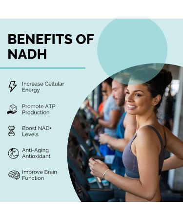 NADH 50mg & Coenzyme Q10 - High Dose Cellular Energy Supplement Antioxidant Support ATP Production - 120 Capsules (2-Pack) - International Shipping Available - Buy Online on GoSupps.com