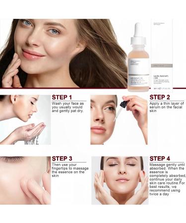 30mlLactic Acid 5% + Ha 2% Lactic Acid Pore Shrinking Essence Lactic Acid 5% Serum Lactic Acid Pore Minimizer Serum Facial Moisturizing Essence Collagen Serum with Hyaluronic Acid Face Serum for Women - Buy Online on GoSupps.com