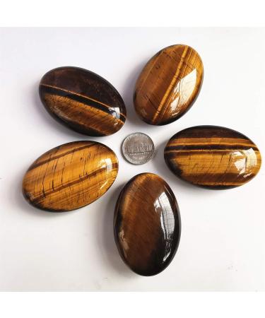 Manekieko Natural Tiger Eye Worry Stones Oval Healing Crystals for Massage & Energy | Shop Internationally - Buy Online on GoSupps.com