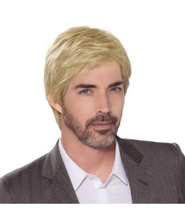 TUOFLY Mens Blonde Wig  Fluffy Natural Layered Wigs for Men Replacement Costume Halloween Synthetic Hair Wig