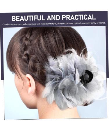 FOMIYES Hair Clips Pearl Organza Flower Hair Clip Hairpin Metal Girl Bride Large Hair Clips - Buy Online on GoSupps.com