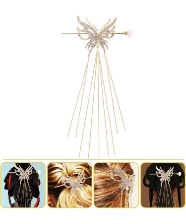 LALAFINA Butterfly Pearl Hairpin Butterfly Hairpins Women's Hair Accessories Bride Hair Accessory Decorative Hair Clips Vintage Hair Sticks Retro Hair Sticks Hair Stick for Buns Hair Pin - Buy Online on GoSupps.com