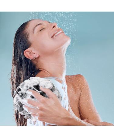 3-Piece Large Shower Puff Set - Soft Loofah Bath Sponge for Men - Exfoliating Body Wash Pouf Scrunchies - Buy Online on GoSupps.com