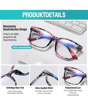 DUCO 5201 Blue Light Filter Glasses for Men & Women - UV Protection No Prescription Ideal for PC TV Gaming & Mobile Use - Buy Online on GoSupps.com