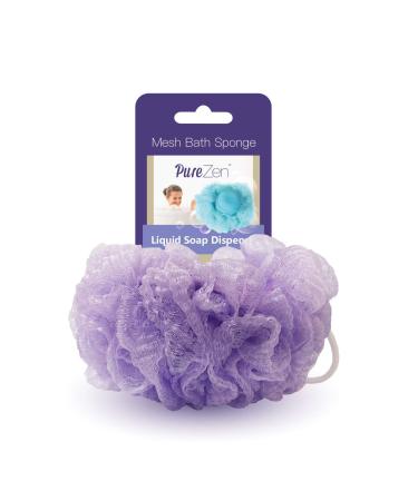 Grand Fusion Exfoliating Loofahs for Men and Women - Pack of 3 Purple Body Scrubbers with Liquid Soap Dispensing Feature - Compatible with Your Favorite Body Wash - Convenient Hanging Loop - Buy Online on GoSupps.com