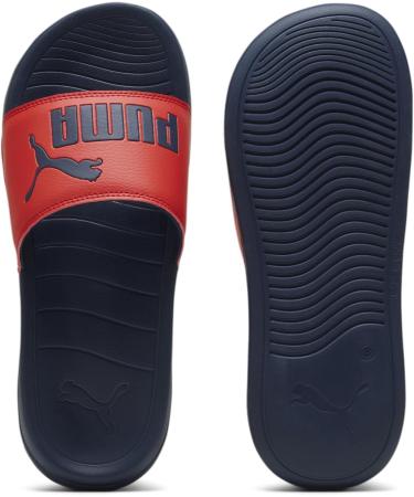 PUMA Unisex Popcat 20 Slide Sandals - 39 EU | Active Red & Club Navy | International Shipping Available - Buy Online on GoSupps.com
