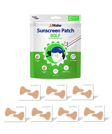 Searci&Make 99.8% Sunscreen Patch Hydro Cool Jumbo Size  Golf Accessories Gifts Sun Protection UV Facial face Tape (Golf C)