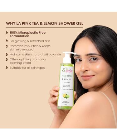 Buy Tea & Lemon Shower Gel with White Haldi - 100% Microplastic Free Glowing Skin 250 ML | International Shipping Available - Buy Online on GoSupps.com