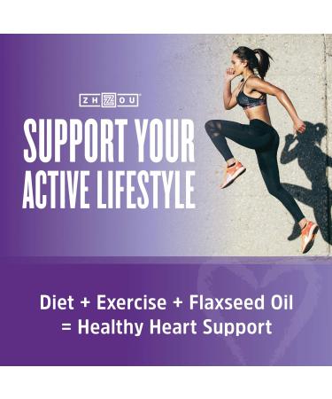 Zhou Flaxseed Oil 1000 mg - Heart Health and Healthy Hair Skin Nails - Omega 3 6 9 Fatty Acids - 100 Count - Buy Online on GoSupps.com