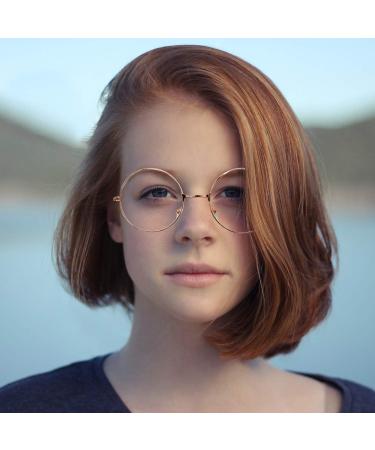 Shop Trixes Round Glasses | Beatles Retro Sixties Style Clear Glasses - Perfect for Cosplay Parties & Vintage Fashion - Classic Vintage Rose Gold - Buy Online on GoSupps.com