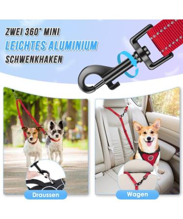 Nasjac Double Dog Leash - No-Tangle 360 Rotatable Bungee Leash for Small Medium & Large Dogs | Adjustable Shock-Damping & Reflective | Perfect for Running & Training - Buy Online on GoSupps.com