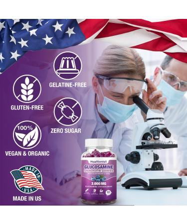 2 Packs 3000mg Glucosamine Chondroitin Gummies with MSM & Elderberry - Extra Strength Joint Health Flexibility Antioxidant Immune Support Supplement Gummy for Adults Men & Women 120 Cts 60 Count (Pack of 2) - Buy Online on GoSupps.com