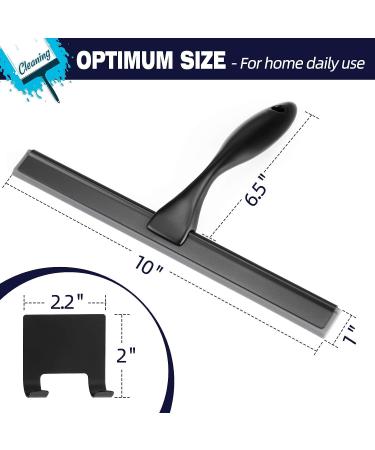 10-Inch Matte Black Stainless Steel Shower Squeegee - All-Purpose for Bathroom, Shower Doors, Mirrors, Tiles, Car Windows - Streak-Free Finish - Buy Online on GoSupps.com