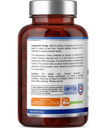 Oxytize 750mg 120 Vcaps - Natural Magnesium Oxide Colon Cleanse for Healthy Digestion and Regularity - Buy Online on GoSupps.com