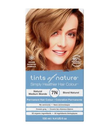 Tints of Nature Natural Permanent Hair Dye, Nourishes hair & Covers Greys, 1 x 130ml - 7N Medium Blonde Single Medium Blonde (7N)