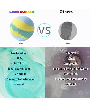 LORIMOMO 7 Oz Handmade Bath Bombs for Women with Natural Essential Oils | Relaxing Bubble Bath SPA Gift for Her - Buy Online on GoSupps.com