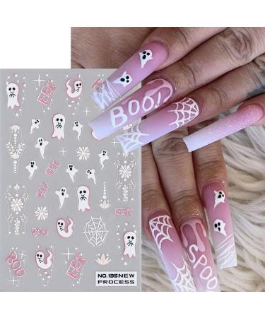 JMEOWIO 6 Sheets Halloween Nail Art Stickers Decals Self-Adhesive Cute Skull Horror Ghost Witchy Spider Web Bat Spook Nail Supplies Nail Art Design Decoration Accessories - Buy Online on GoSupps.com