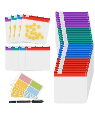 MARFOREVER 39 Pcs Pill Pouch Bags Set - Zippered Pill Bags Box Travel Pill Organizer Reusable Ziplock Bags Medicine Organizer Pills Storage 28 Pcs Plastic Pill Bags 10 Sheets Labels and 1 Pc Marker Blue/Red/Green/Purple