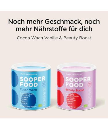Sooper Food Cocoa Wach - Bourbon Vanilla 250g | Organic Vegan Chocolate Nut Powder with Turmeric & Natural Caffeine for Morning Energy Boost - Buy Online on GoSupps.com