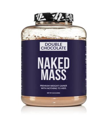 Naked Double Chocolate Mass - 1 260 Calories 50G Protein Nothing Artificial. All Natural Weight Gainer Protein Powder - 8Lb Bulk GMO Free Gluten Free & Soy Free Double Chocolate 8 Pound (Pack of 1)