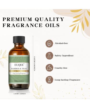 EUQEE Bamboo & Teak Fragrance Oil 60ml - Premium Grade Aromatherapy Essential Oil for Home Diffusers and DIY Candle Making - Buy Online on GoSupps.com