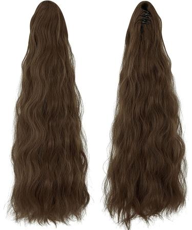 ZAIQUN Ponytail Extension Claw 18" 24" Curly Wavy Straight Clip in Hairpiece One Piece A Jaw Long Pony Tails for Women(24Inch Light Chestnut Brown) 24 Inch Light Chestnut Brown - Buy Online on GoSupps.com