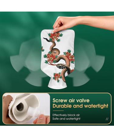 Snake Flower Hot Water Bottle with Cover - Plush Bed Bottle Hand Warmer for Adults & Children | 26.5x15.3cm - Buy Internationally - Buy Online on GoSupps.com