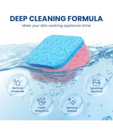 Maravello Dishwasher Cleaner & Deodorizer Tablets - Remove Limescale, Grease & Odor - 28 Count Pack for 12 Months - Grapefruit Scent - Septic Tank Safe - Buy Online on GoSupps.com