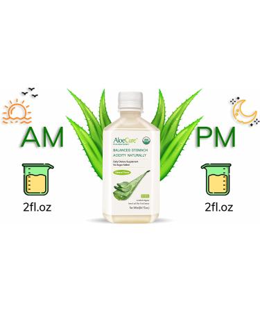 AloeCure Pure Organic Aloe Vera Juice - Natural Flavor, USDA Certified, Acid Buffer - 2x500ml Bottles, No Charcoal Filtering - Inner Leaf, Harvested and Processed for Maximum Nutrients - Buy Online on GoSupps.com