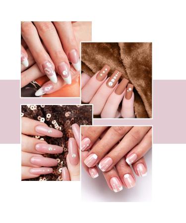 Half-Ground Pearl Nail Art Set | White & Beige Flat Back Pearl Accessories for DIY Projects & Nail Decorations - Buy Online on GoSupps.com