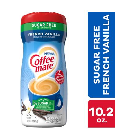 French Vanilla Sugar Free Powdered Creamer 10.2 oz Canister (Pack of 2) + By The Cup Coffee Scoop - Buy Online on GoSupps.com