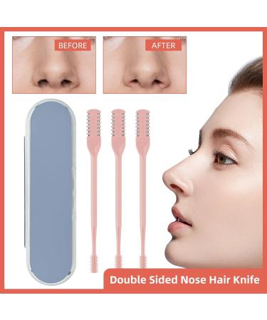 3 Pack Nose Hair Trimmer Set - 2 in 1 Professional Double Headed Hair Knife & Clipper Pink Nose Hair Remover for Men & Women Ideal for International Shipping - Buy Online on GoSupps.com