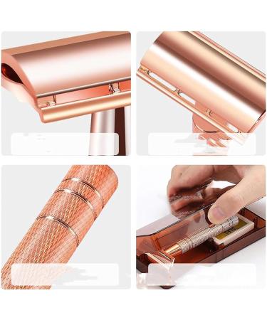 Jodial Safety Edge Razor for Women - Dual Edge Reusable Metal Razor with 5 Platinum-Coated Blades (Gray) - Eco-Friendly Manual Shaving - Buy Online on GoSupps.com