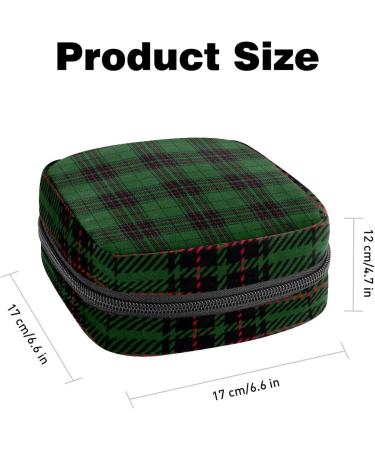 Anna Cowper Green Buffalo Plaid Menstrual Storage Bag - Portable Period Pouch for Women, Nursing Pads, Tampons - Multi-colored - Buy Online on GoSupps.com