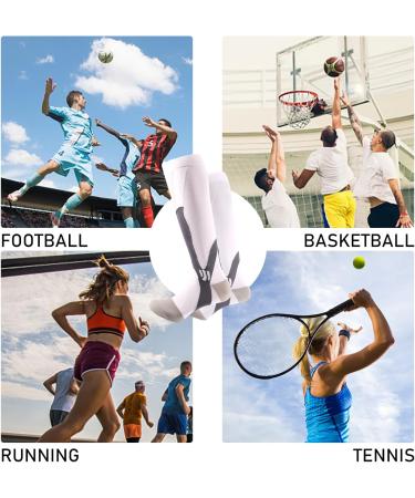 Buy Non-Slip Calf Compression Socks - Moisture-Absorbing Desodorizing High-Top Black & White - Ideal for Outdoor and Cycling - Buy Online on GoSupps.com